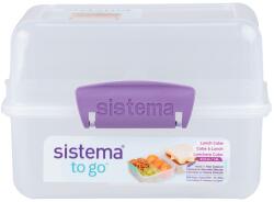 Sistema Ebédkocka Elosztott Ebéddoboz 2 Rekesszel 1, 4 L, Lila