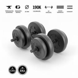 GazoFitness GazoFitness® Kézi Súlyzó 2 x 16, 5Kg. (Össz: 33Kg)Menetes súlyzórúddal fekete