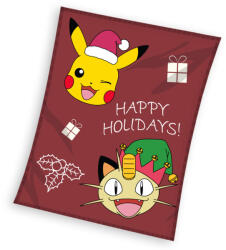 Carbotex Pokémon Happy Holidays Karácsonyi polár takaró 130x160cm CBX240052POK (CBX240052POK)