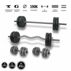 GazoFitness GazoFitness® Hardcore Szuperszett 72 Kg (Menetes kézisúlyzórúddal) fekete