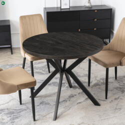 Mebel Elite Bővíthető Étkezőasztal Fekete Színben. LUGO 90-190 cm