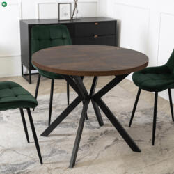 Mebel Elite Bővíthető Étkezőasztal Rusztikus Tölgy/Fekete Színben. LUGO 90-190 cm