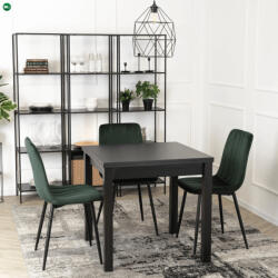 Mebel Elite Bővíthető Étkezőasztal Fekete Színben. MAX 80-160 cm