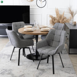 Mebel Elite Kerek Étkezőasztal Dió/Fekete Színben. LINO 100 cm