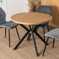 Mebel Elite Bővíthető Étkezőasztal Arany Tölgy/Fekete Színben. LUGO 90-190 cm