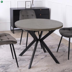 Mebel Elite Bővíthető Étkezőasztal Beton/Fekete Színben. LUGO 90-190 cm