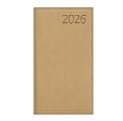 TopTimer Zsebnaptár 2026 heti álló TOPTIMER Traditional T030 fehér lapos bézs