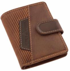 GreenDeed barna patentos álló bőr kártyatartó gdg2038/t-1