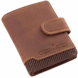 GreenDeed barna patentos álló bőr kártyatartó gdi2038/t-1