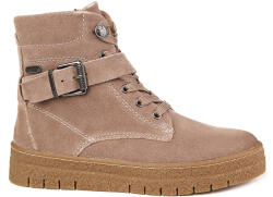 ZZFACTOY MARCO TOZZI ZLN 0532 női bőr bokacsizma szőrmebéléssel. bézs