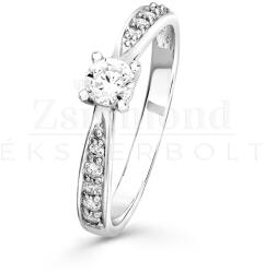  14 karátos fehérarany eljegyzési gyűrű - PP45f (AU13973) AU13973