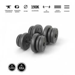 GazoFitness GazoFitness® Kézi Súlyzó 2 x 21, 5Kg. (Össz: 43Kg. )Menetes súlyzórúddal fekete