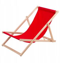 Woodok Kerti napozóágy bükkfából, piros (leżak czerwony)