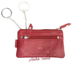  Cipzáras kulcstartó puhabőr két karikás színes 51 sötétpiros