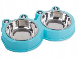 Rozz Dupla Tál Kutyáknak Macskáknak Fém 0, 3L x 2 Kék Szín (19108_N_rozz_gabB_okz)