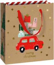 STEWO ajándéktasak (18x8x21 cm) kraft, piros autós Anette karácsonyi (5) (2543512720)