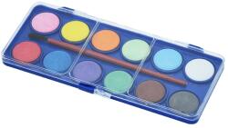  Vízfesték készlet, 12db-os, 22 mm festékgombokkal, szintetikus ecsettel (53376)