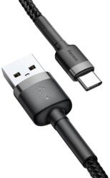 Baseus Cablu de incarcare Baseus Cafule (CATKLF-AG1) - USB to Type-C, Fast Charge, 3A, 480Mbps, 0.5m - Gray Black