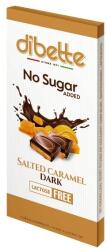 DIBETTE NAS Ciocolată neagră umplută cu cremă cu aromă de caramel sărat și îndulcitor (80g)