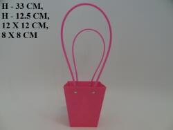 MartineX Kézitáska Ajándék Papírtáska Virág Dekoráció Fukszia könnyű 33, 5cm (Torebka)