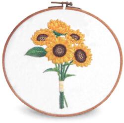 Fashion Hímző készlet előrenyomtatott mintával és fonallal, 940151-3, napraforgó csokor