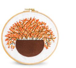 Fashion Hímző készlet előrenyomtatott mintával és fonallal, 940151-5, narancssárga virágok