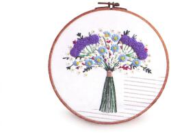 Fashion Hímző készlet előrenyomtatott mintával és fonallal, 940151-4, színes virágcsokor