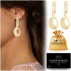 Golden Haus Arany Fülbevaló Nemesacél Cirkóniákkal , Aranyozott, Lógós 18K (Kolczyki złote stali nierdzewnej dla kobiety)