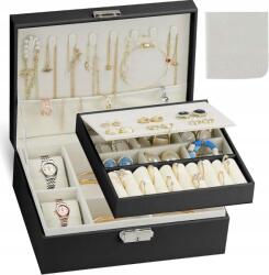  Ékszertartó doboz kiegészítők rendszerezője 17, 5x23cm fekete#000844