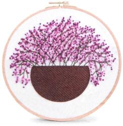 Fashion Hímző készlet előrenyomtatott mintával és fonallal, 940151-6, lila virágok