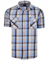  46/47 Kockás Ing Barna Rövid Ujjú