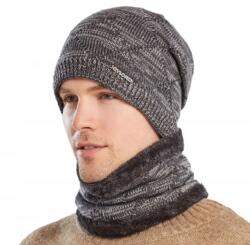  Férfi Téli Sapka Meleg Kémény Sál Szürke