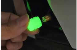 Spyral fluoreszkáló műanyag szelepsapka, autó szelepes, zöld