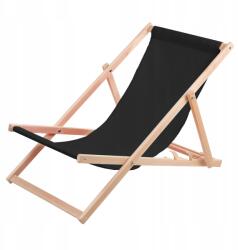 Woodok Kerti napozóágy bükkfából, fekete (leżak czarny)