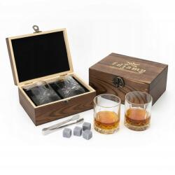  Whiskey Pohár Ajándék Szett Férfiaknak Ékszerdoboz Kövek (KAMPATT SZKLANKI)