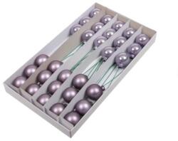  Üveg karácsonyfadísz gömb fényes és matt lila, 30 db - 4 cm