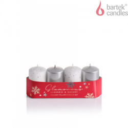  ADVENTI Gyertya Glamours 50x70mm 4db-os Szürke