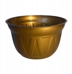 RAV Virágtartó 13 cm Arany mintás tál a kompozícióhoz (DON-4)