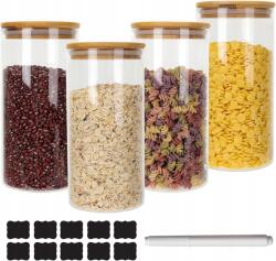 Befőttes üveg konyhai edények fedővel 1240ml 4db-os szett#000561