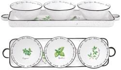 Easy Life Porcelán tálkaszett porcelán tálcán - 37x10cm - Herbarium