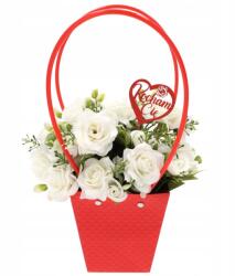 MartineX Kézitáska Ajándék Papírtáska Virág Dekoráció Piros piros 33 cm (Torebka)