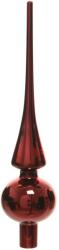  Üveg csúcsdísz sötétvörös színben, 6x26 cm