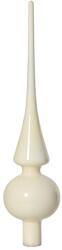  Üveg csúcsdísz törtfehér színben, 6x26 cm