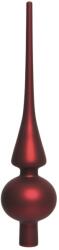  Üveg matt csúcsdísz sötétvörös színben, 6x26 cm
