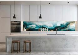  Wallplex PLUS+ falburkoló hőálló konyhapanel Kék Márvány, vízálló falburkolat konyhába 60x300 cm