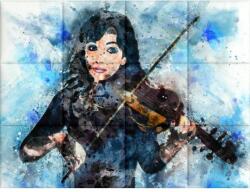 Kerma Design Absztrakt-5 KERMA-100 hegedű zenész art nyomtatott műbőr falikép