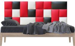 Kerma Design Műbőr falvédő-12 modern dekorpanel faldekoráció (200x75 cm) fehér, piros, fekete falpanelekből