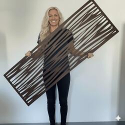  Fali dekorpanel, hullám minta, 50x150 cm, 3 mm HDF - FP2 dió fa színű falburkolat