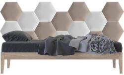 Kerma Design Kerma bézs és fehér színű 3d falpanel műbőr, hatszög modern falvédő-27