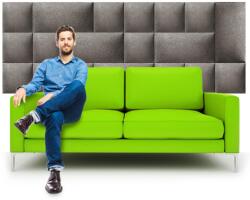 Kerma Design Szürke színű modern textil falvédő-9 (200x75 cm) Kerma falpanelekből